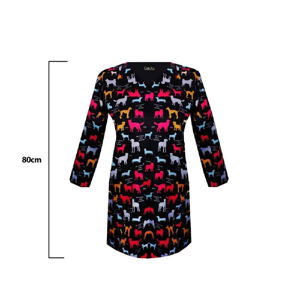 بلوزة طبية نسائية سوداء لطب البيطرة – أنيقة وعملية