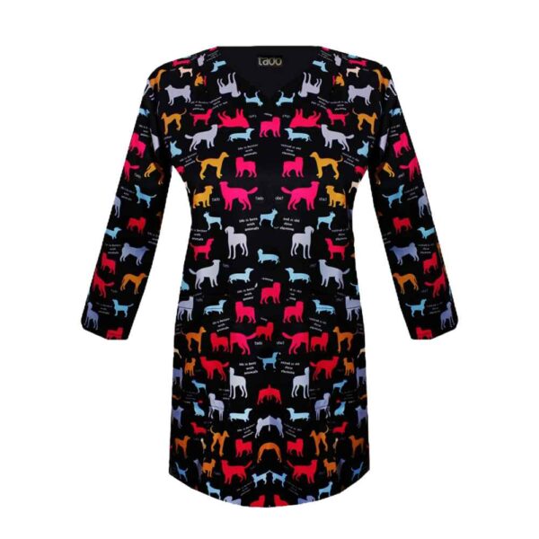 بلوزة طبية نسائية سوداء لطب البيطرة – أنيقة وعملية