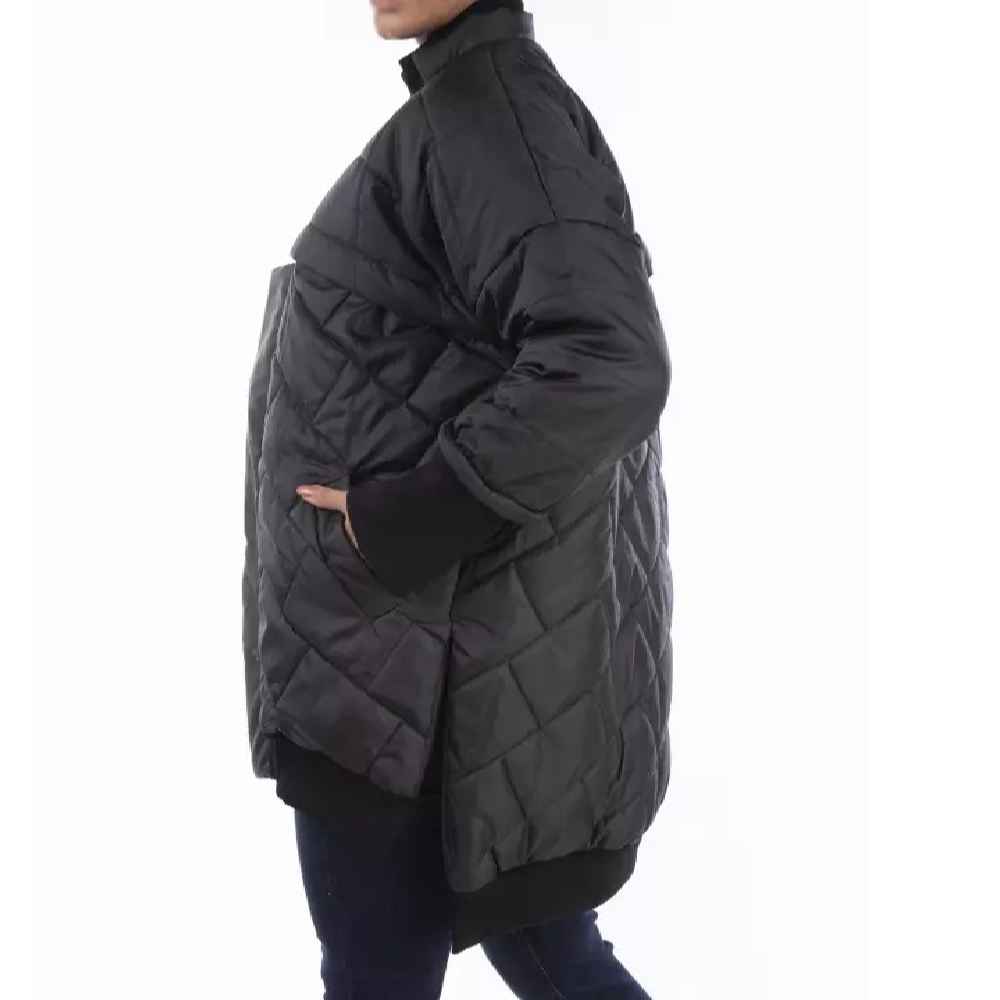 سترة مبطنة عصرية للنساء بأكمام طويلة وسحاب