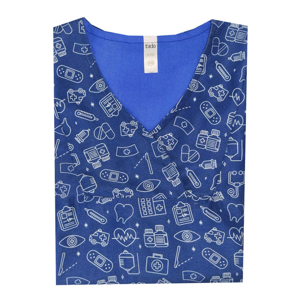 بلوزة طبية نسائية زرقاء للمستشفى – منعشة وموثوقة