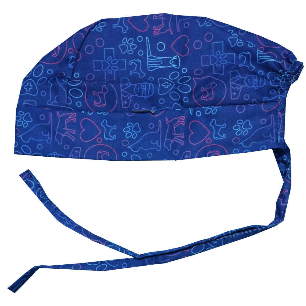 طقم بلوزة طبية نسائية زرقاء لطب البيطرة وقبعة – احترافية ومنسقة