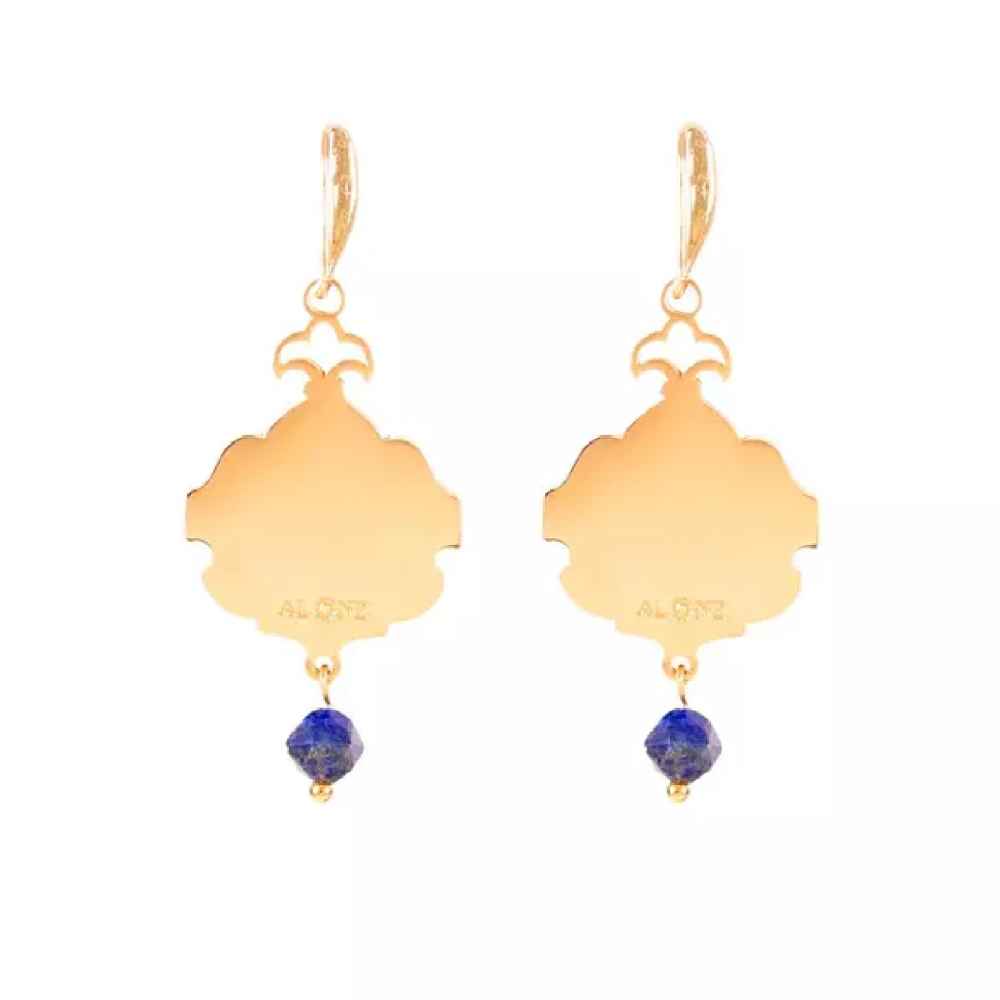 أقراط إيرانية مطلية بالذهب للنساء بنموذج إسلامي