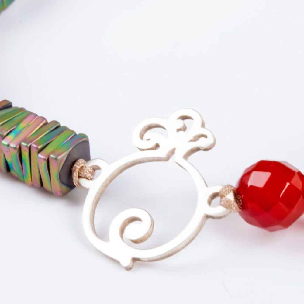 سوار فضة خرز للنساء – موديل رمان