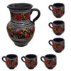 مجموعة إبريق فخاري مصنوع يدويًا وأكواب إليزا