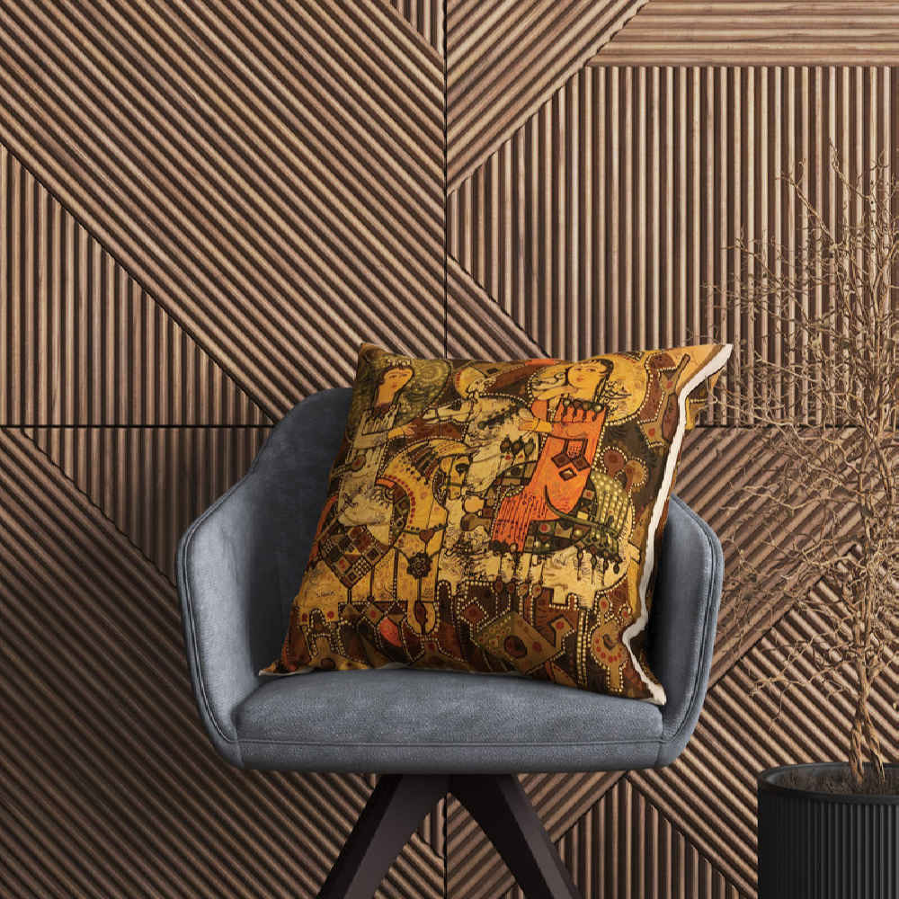 غطاء وسادة إيراني رائع مطبوع قديم