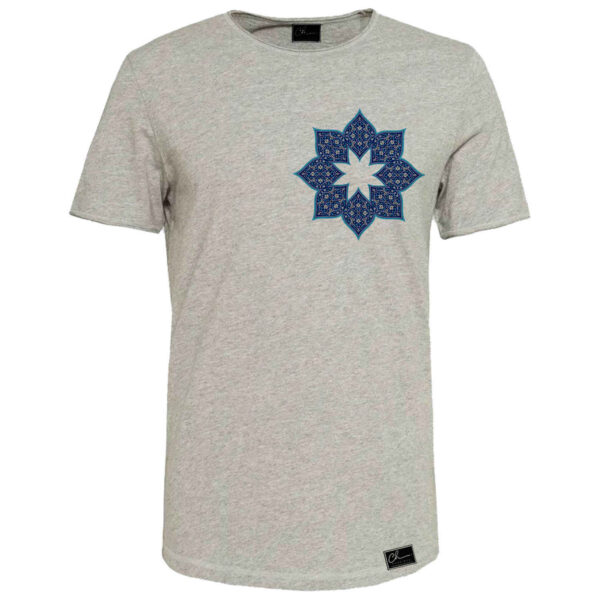 تيشيرت قطني رمادي نصف كم موديل شهاب – مظهر إيراني بسيط