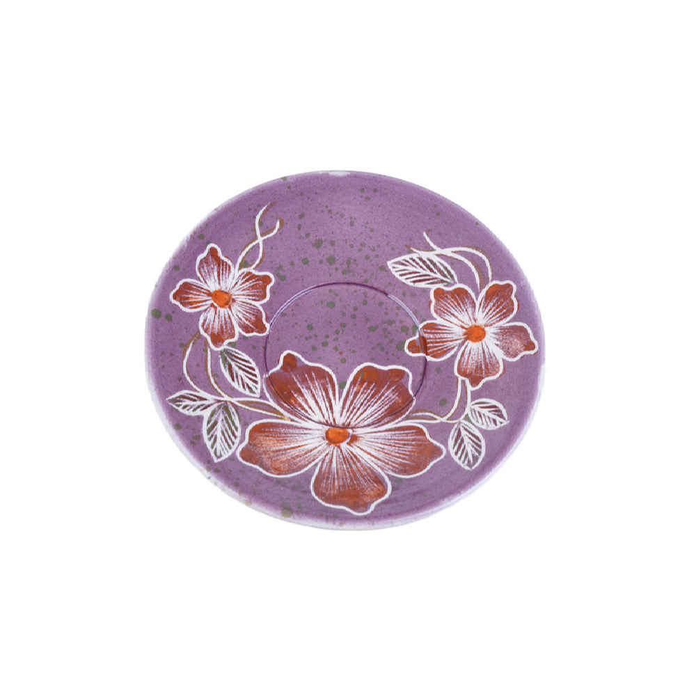 طقم من فنجان شاي سيراميك إيراني مع صحن سوشيا