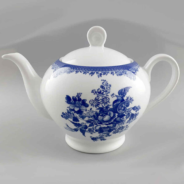 إبريق خزفي لتقديم الشاي باللون الأبيض مع تصميم زهري فلورانس