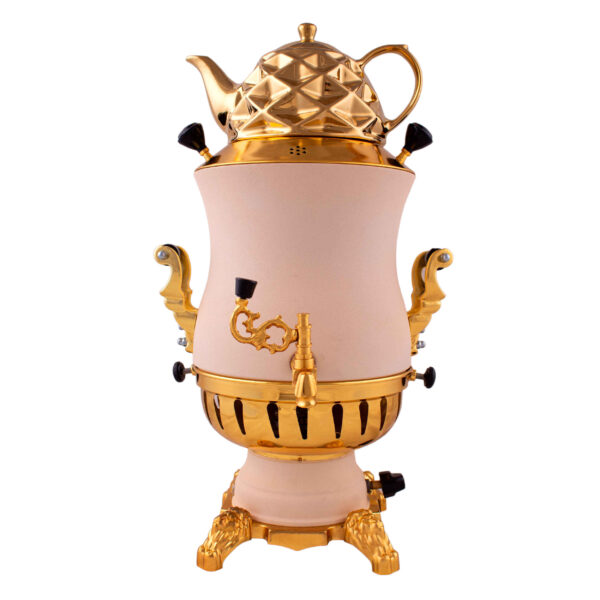 سماور غازي لصنع الشاي مع إبريق بتصميم هندسي حديث 6 لترات