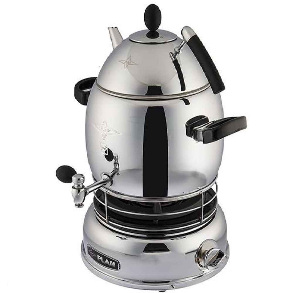 سماور غازي لصنع الشاي مع إبريق بتصميم حديث 5 لترات