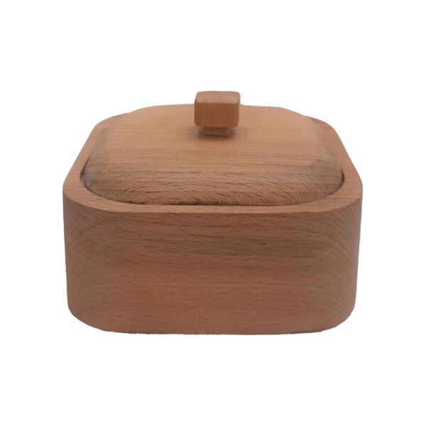 وعاء سكر خشبي مصنوع يدويًا مع غطاء - نمط ريفي ليانا
