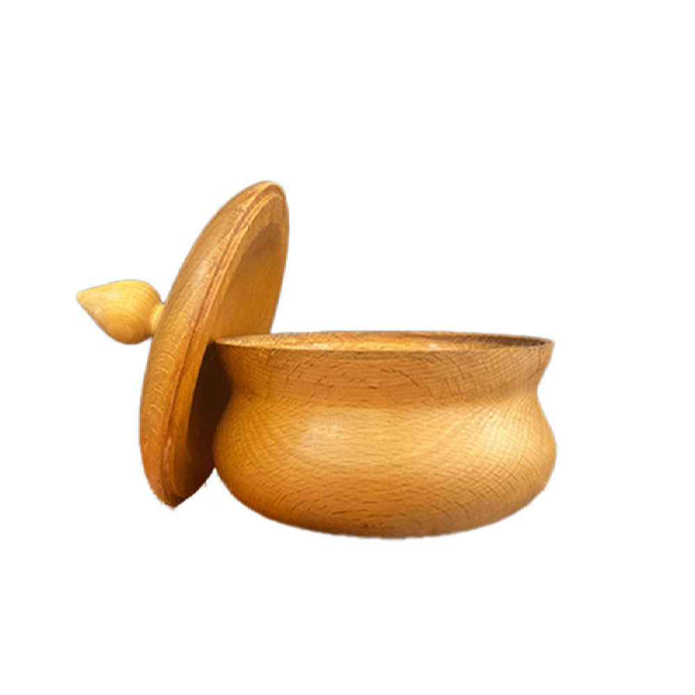 وعاء سكر خشبي مصنوع يدويًا مع غطاء – نمط ريفي فانيا