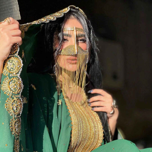 البرقع الخليجي يدوية الصنع - نموذج ناهد