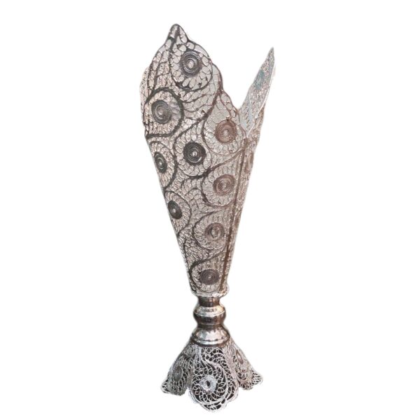 مزهرية مطلية بالفضة زخرفية نوع البوق فرناز