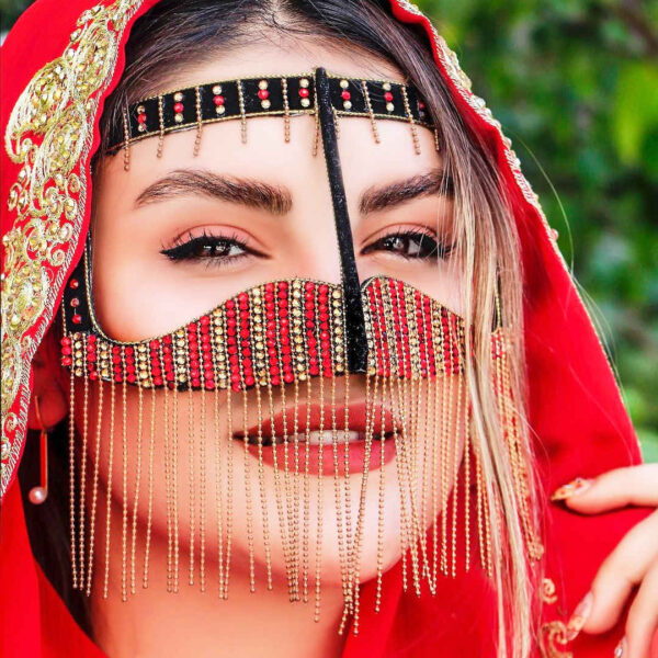 البرقع الخليجي يدوية الصنع بالماس - نموذج رانجي