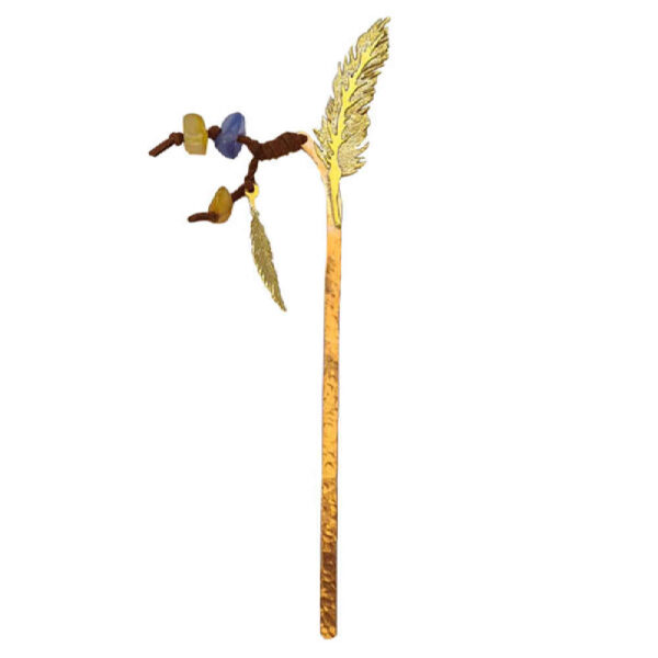 فاصل كتاب معدني نحاسي مصنوع يدويًا - موديل ريشة