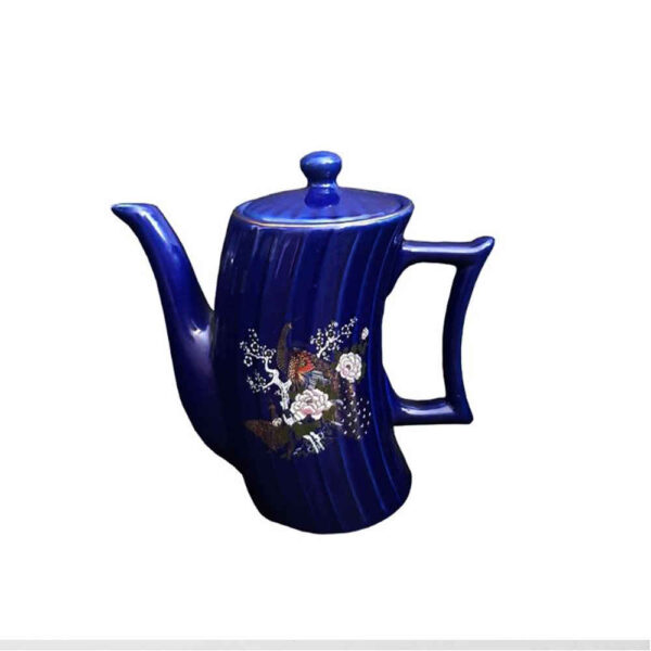 إبريق فخاري مصنوع يدويًا فني أزرق تاووس