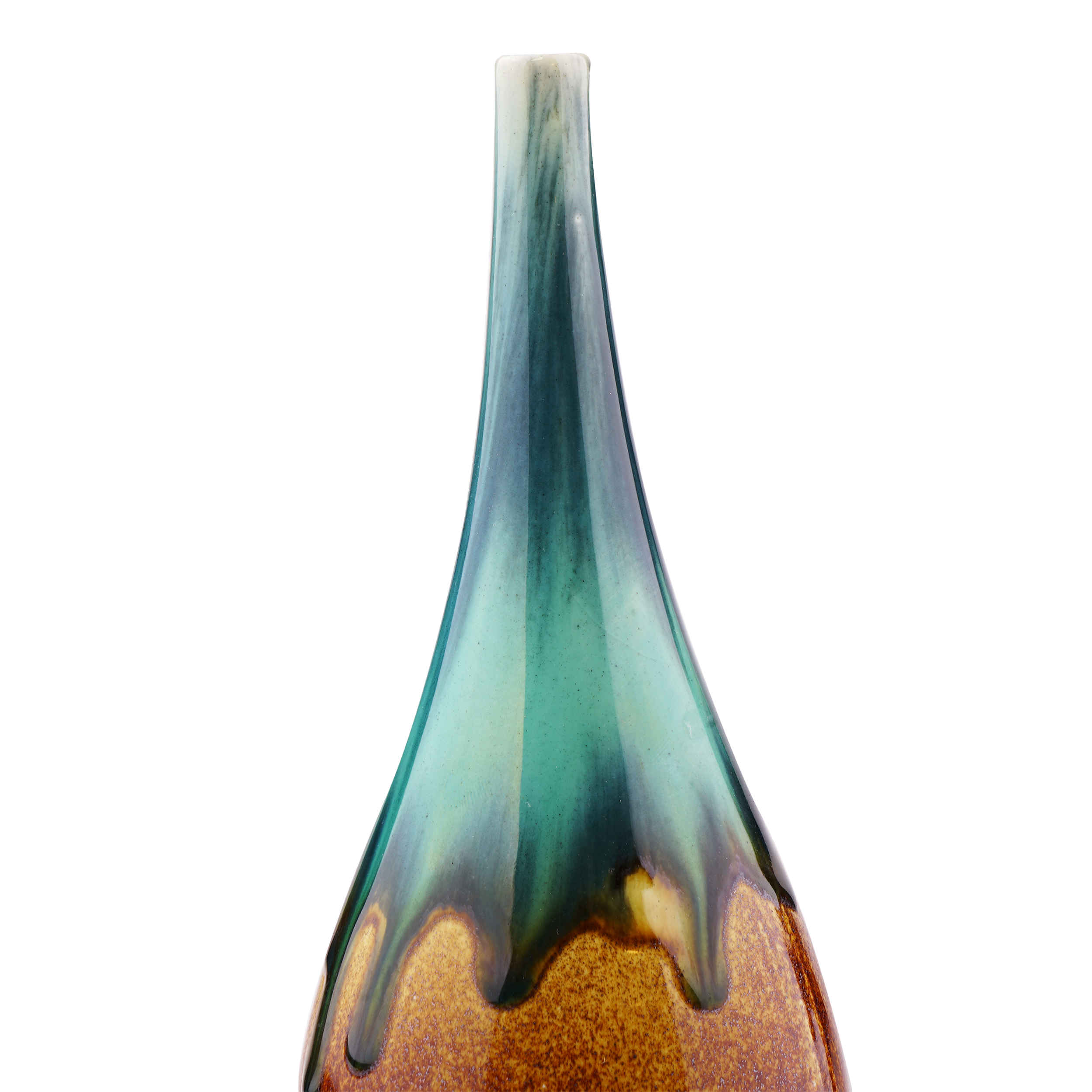 فازة زهور خزفية زخرفية صغيرة – مصنوعة يدويًا بتصميم طلاء متساقط