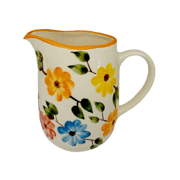 إبريق فخاري مصنوع يدويًا أبيض بورنا