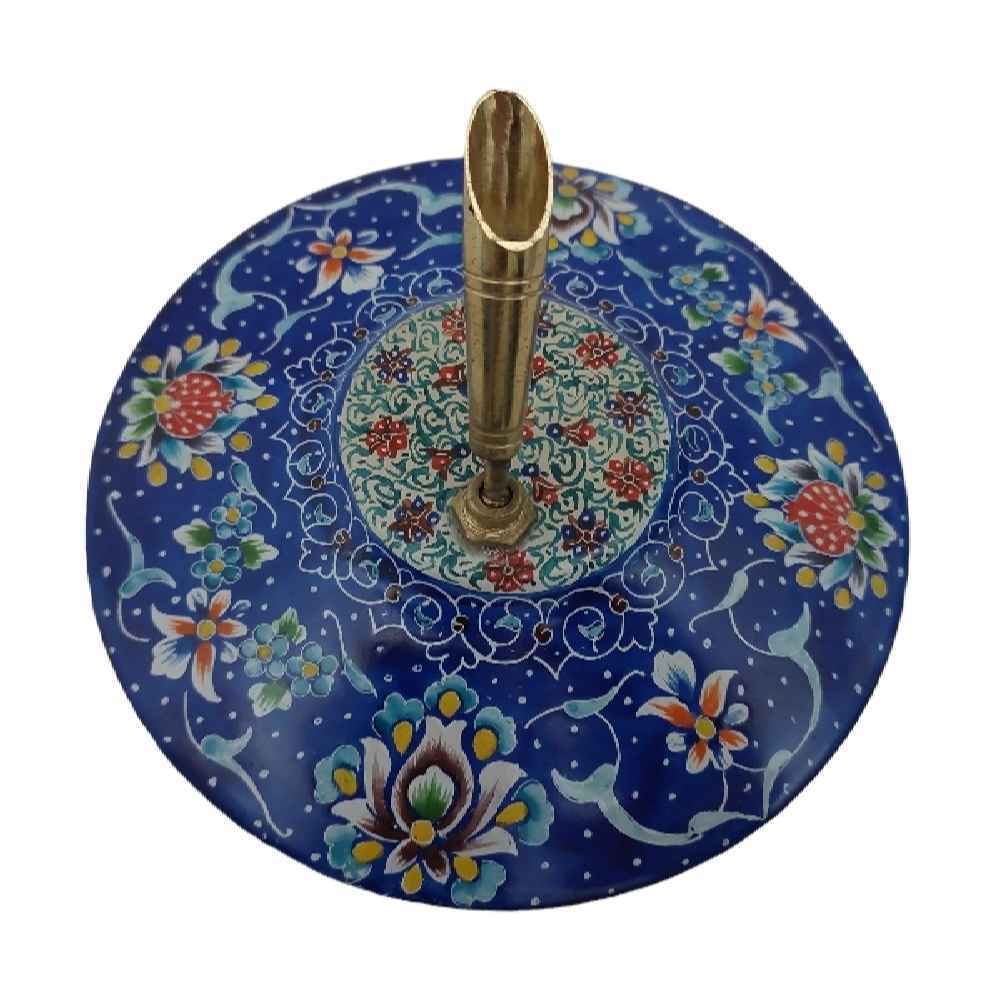 حامل قلم نحاسي إيراني للمكتب – منیاكاري بزخارف زهرية