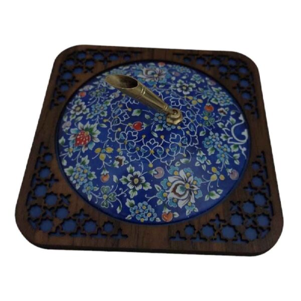 حامل قلم نحاسي إيراني للمكتب - منیاكاري بزهور