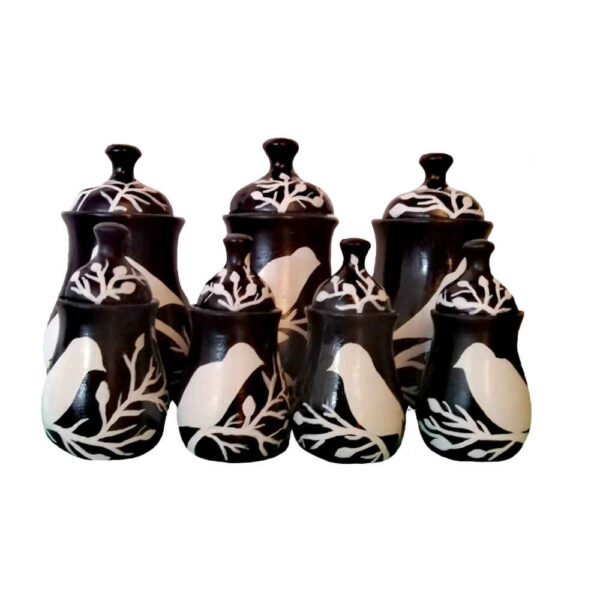 جرة تخزين مطبخ بورسلين - تخزين أنيق للقهوة والشاي والمزيد، طائر (7x)