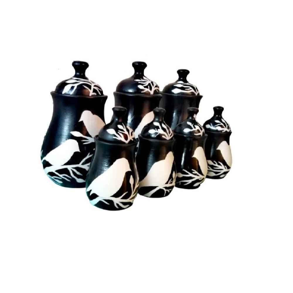 جرة تخزين مطبخ بورسلين – تخزين أنيق للقهوة والشاي والمزيد، طائر (7x)