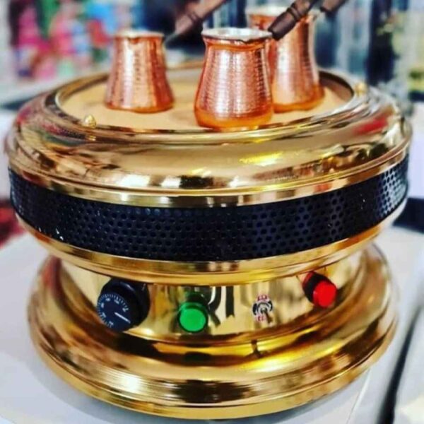 آلة صانع قهوة تركية بالرمل من الصلب - معدات أصلية لمقهى القهوة