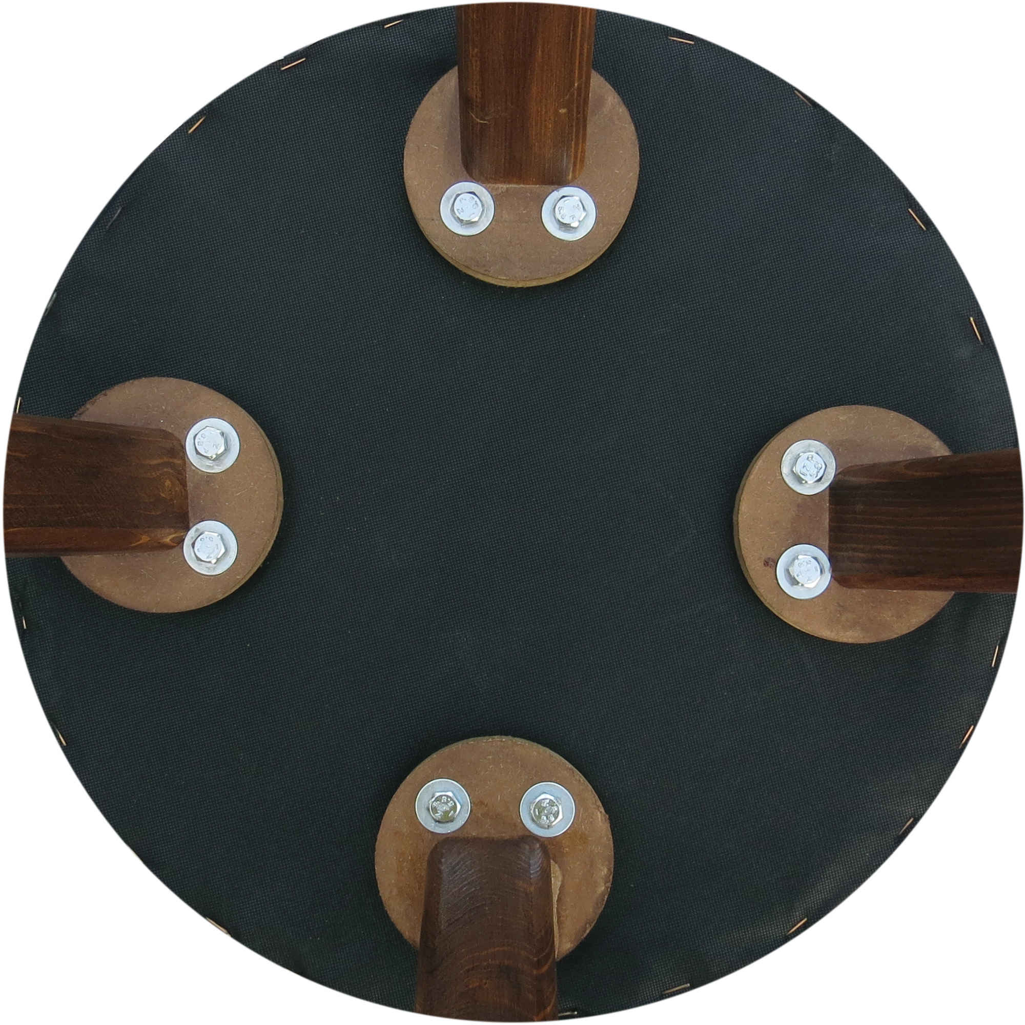 مقعد قدم دائري من المخمل بأرجل خشبية – موديل بربري