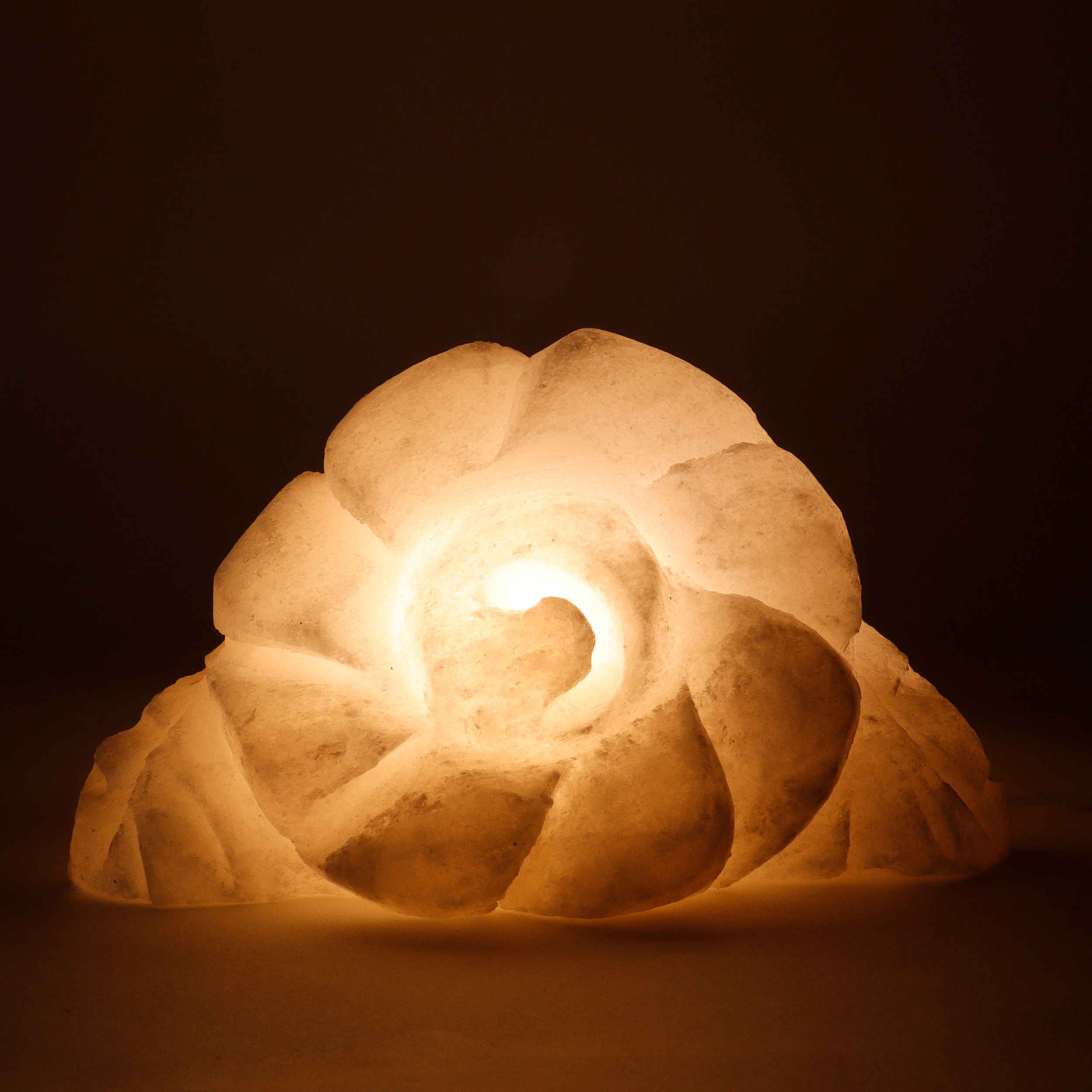 مصباح ملح إيراني حقيقي بشكل زهرة مصنوع يدويًا نموذج رويال