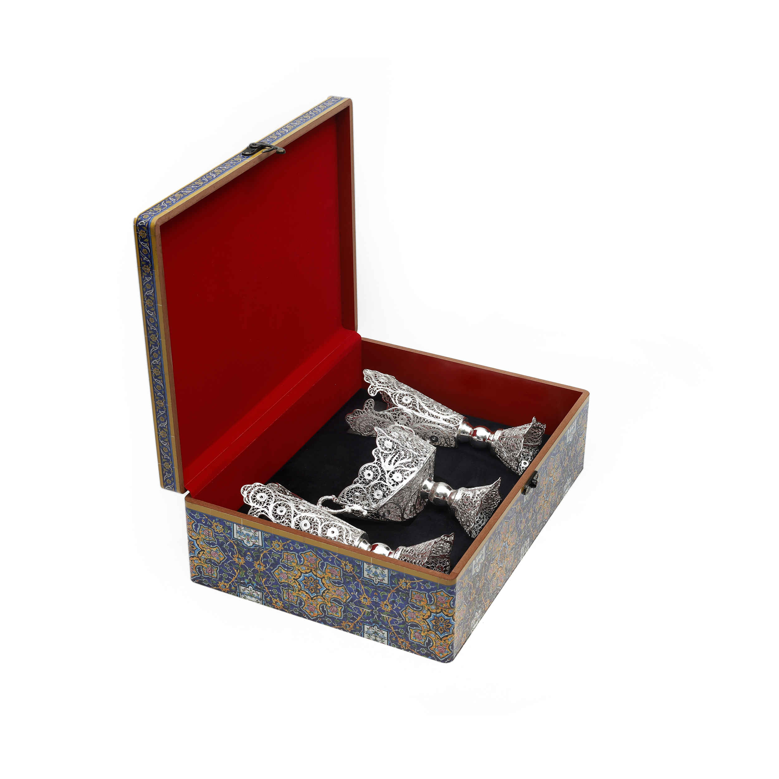 مجموعة من 3 مزهريات مطلية بالفضة زخرفية ووعاء فاخر