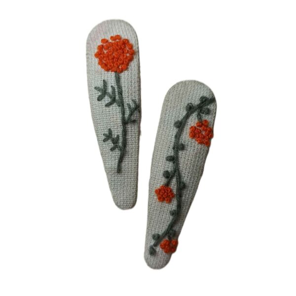 مجموعة مشابك الشعر سناب بشكل قطرة مع تصميم زهرة