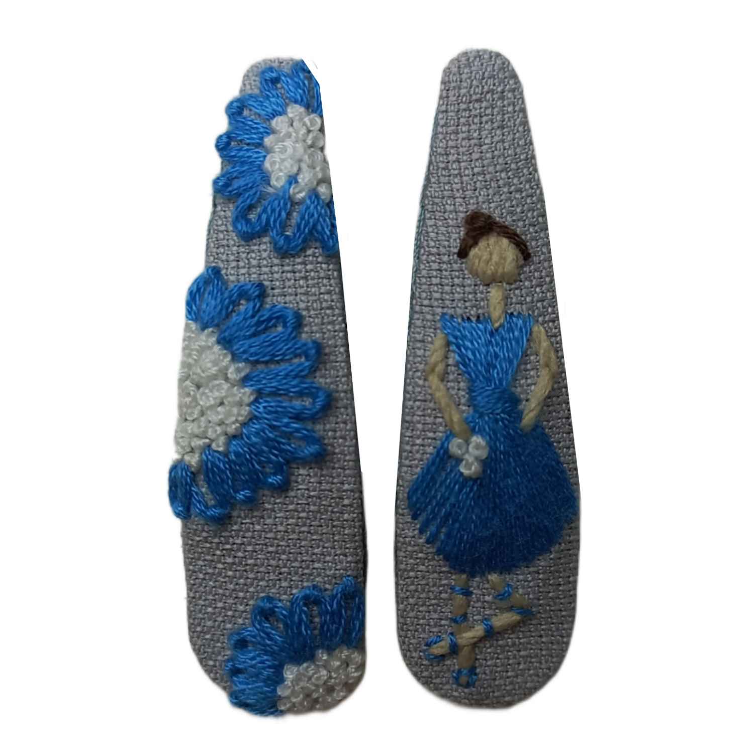 مجموعة مشابك الشعر سناب مع تصميم راقصة باليه مطرز يدويًا