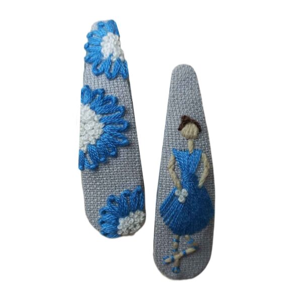 مجموعة مشابك الشعر سناب مع تصميم راقصة باليه مطرز يدويًا