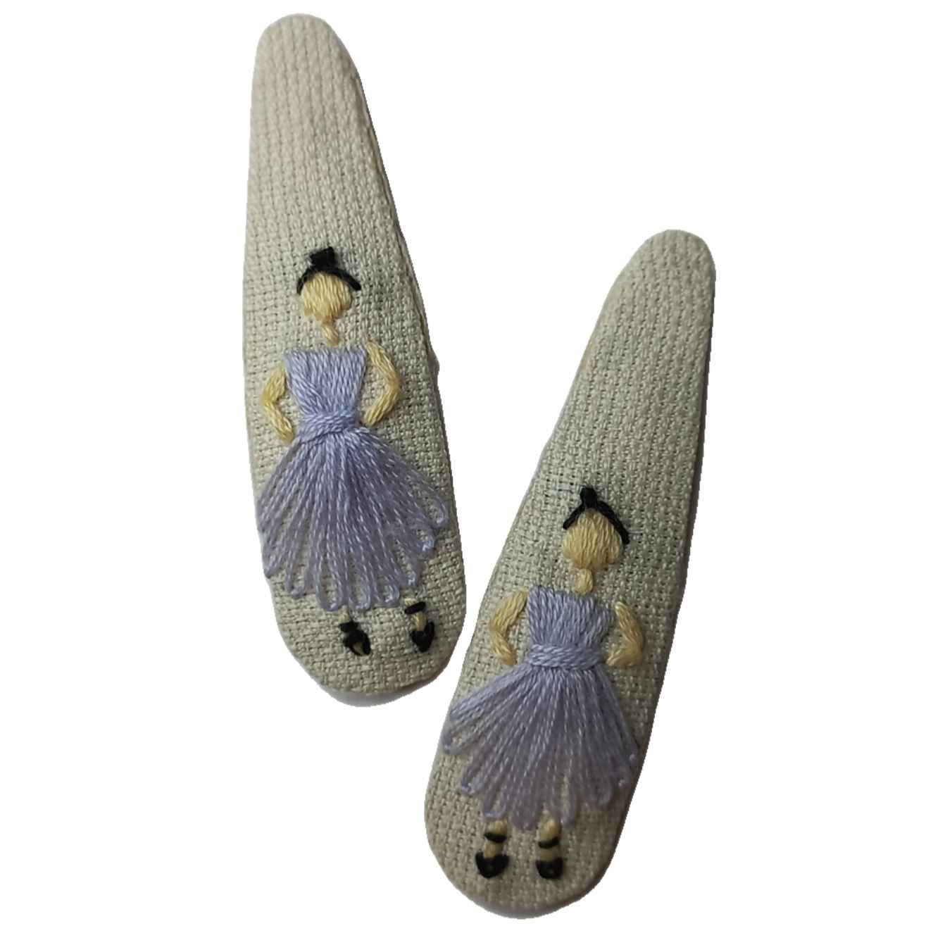 مجموعة مشابك الشعر سناب مع تصميم أميرة مطرز يدويًا