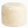 بوف دائري ناعم من الفرو الصناعي - موديل خز