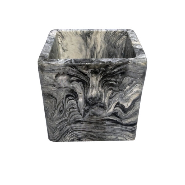 حاملة أقلام من الحجر للمكتب بتصميم الرخام، طراز فلورا