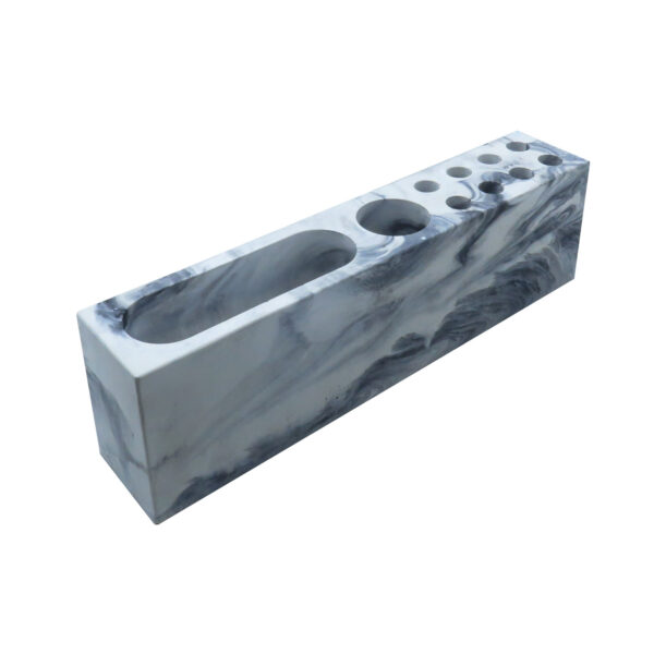 حاملة أقلام من الحجر للمكتب بتصميم الرخام، طراز راج