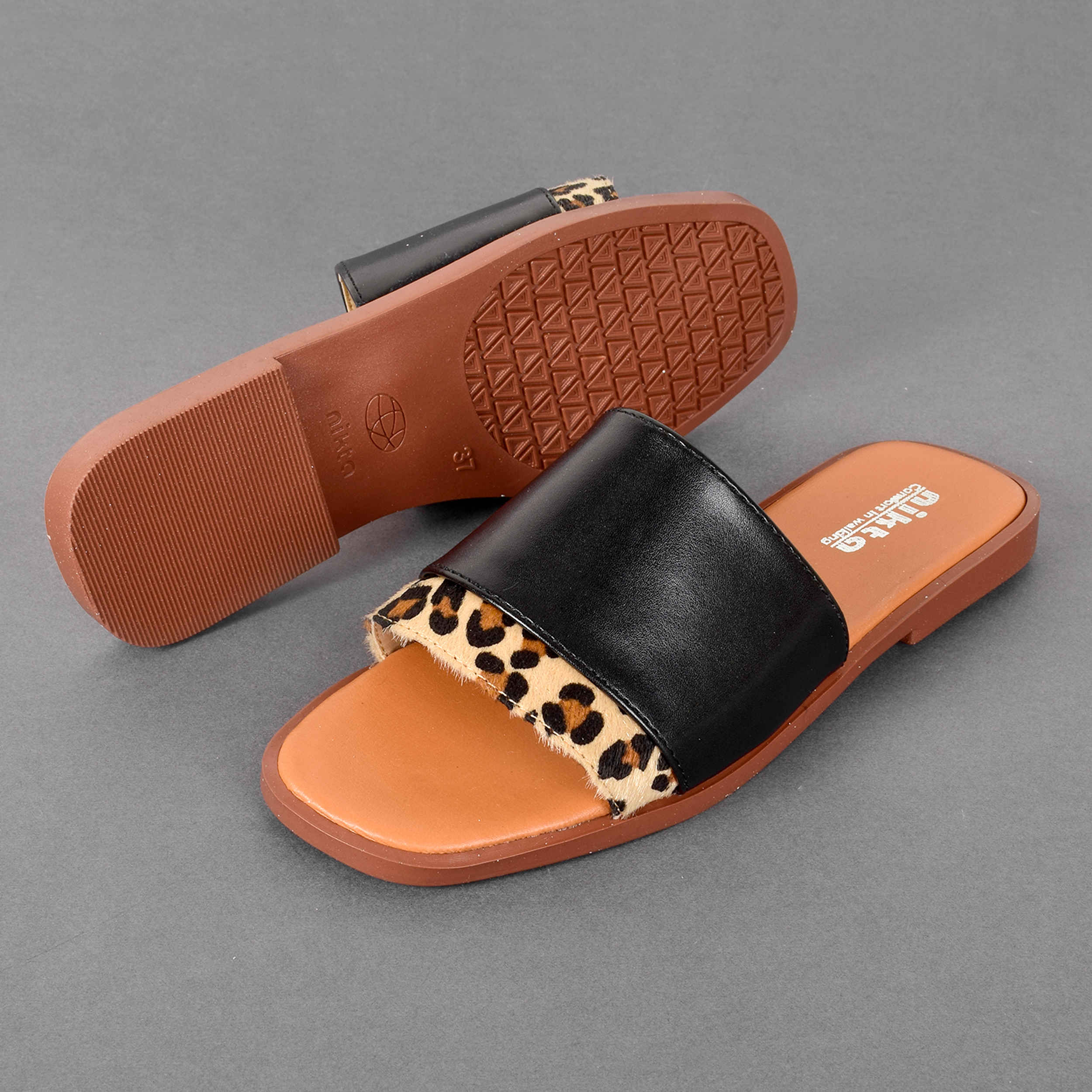 شبشب نسائي كلاسيكي مسطح بكعب مسطح موديل سيلين