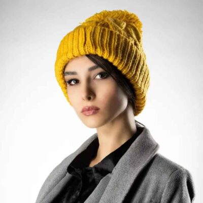 قبعة شتوية محبوكة للنساء – موديل فقاعات