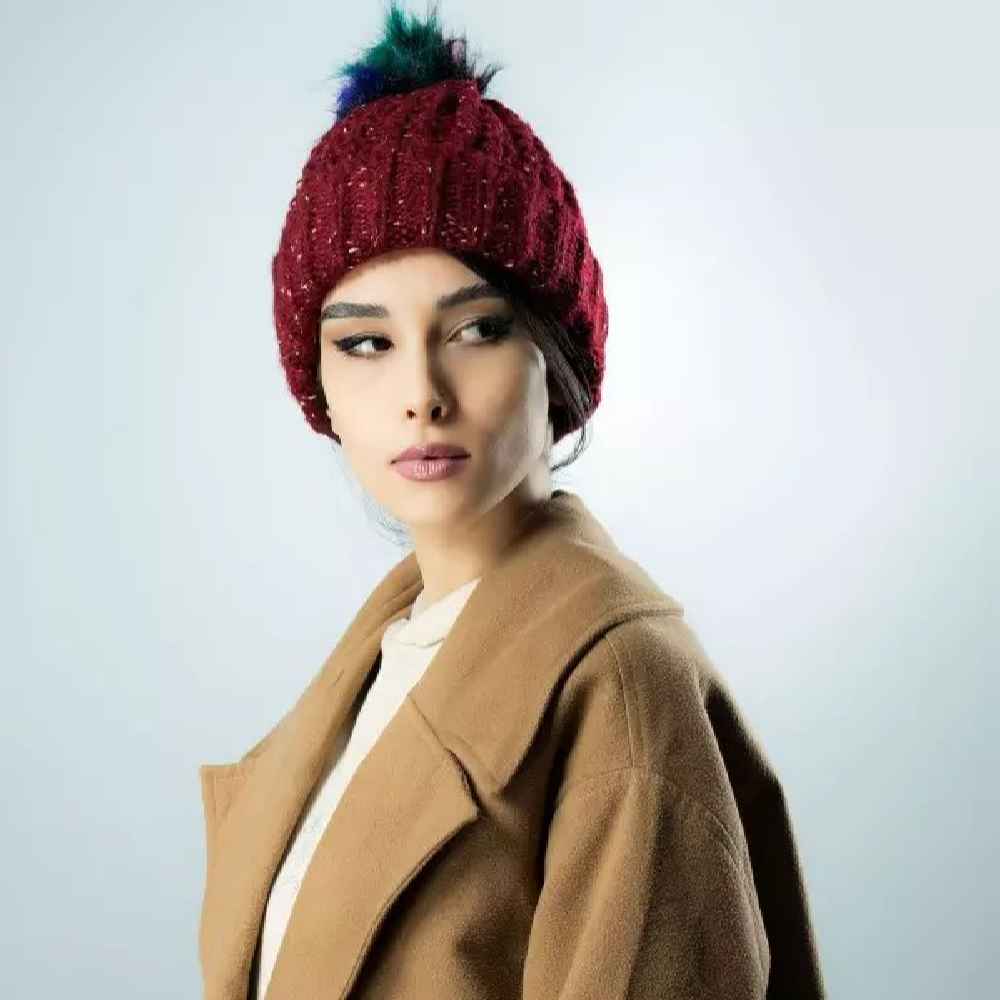 قبعة شتوية محبوكة للنساء – موديل سميك