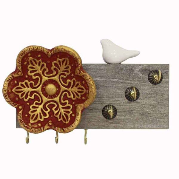 حامل مفاتيح جداري مزخرف ومصنوع يدويًا نموذج نخلة