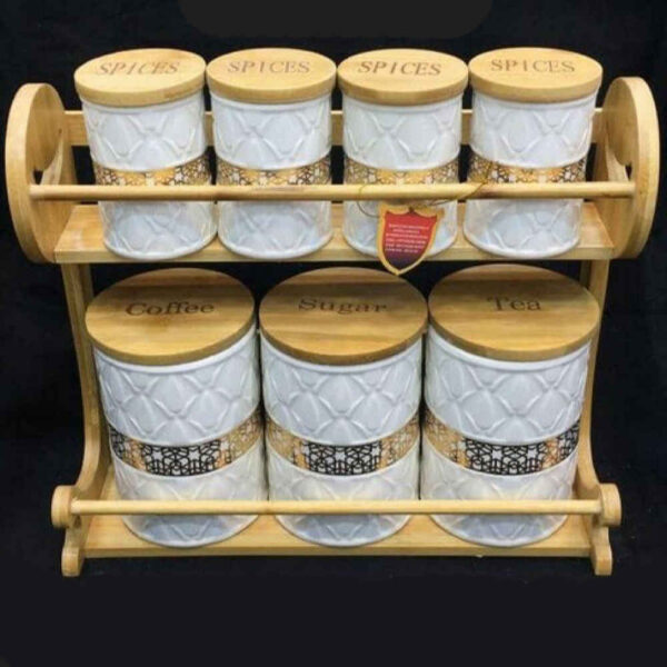 وعاء علب سيراميك مزخرف بالبارز للمطبخ نموذج هامتا