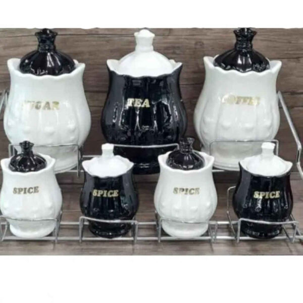 جرة تخزين مطبخ خزفية - تخزين أنيق للقهوة والشاي والمزيد، مزخرف نيجاران