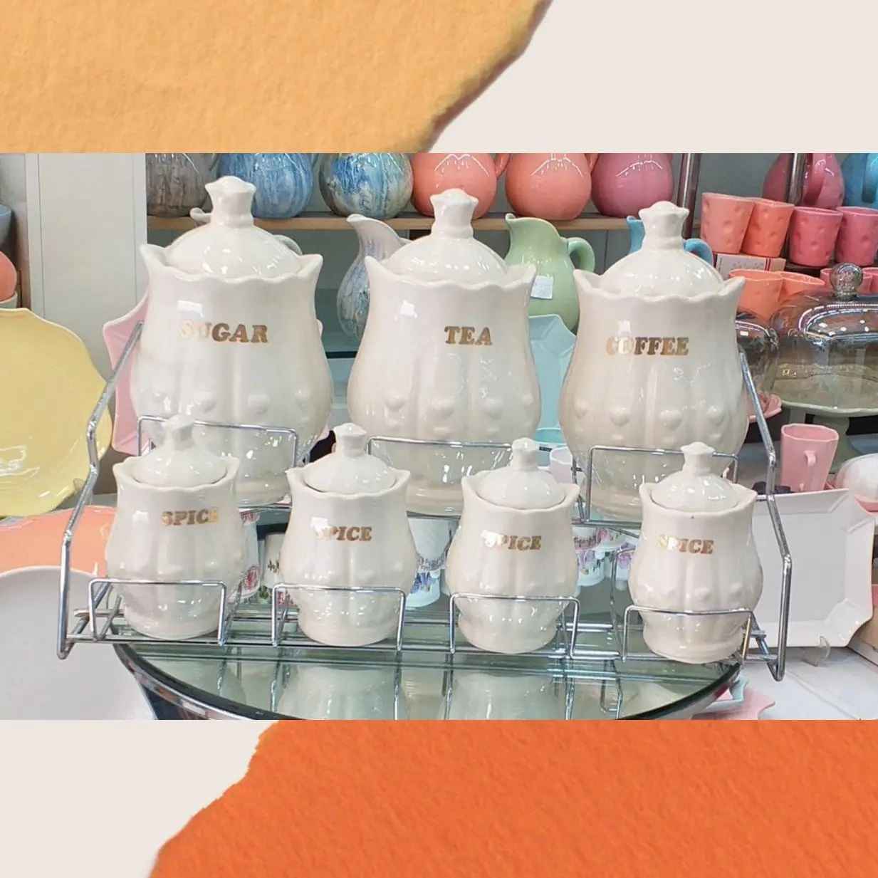 جرة تخزين مطبخ خزفية – تخزين أنيق للقهوة والشاي والمزيد، مزخرف نيجاران