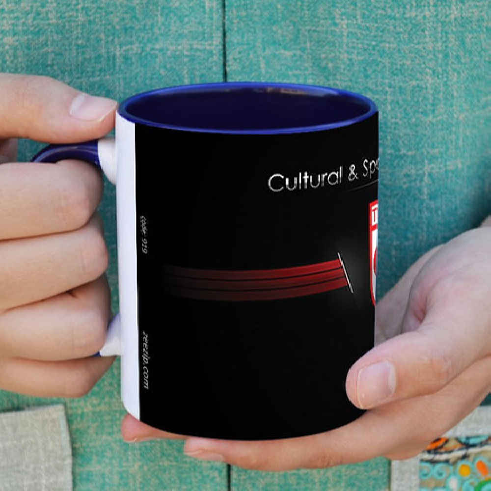 كوب سيراميك أسود بشعار نادي تراكتور لكرة القدم