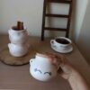 وعاء سكر سيراميك مع غطاء - نمط فني نقشة الرموش