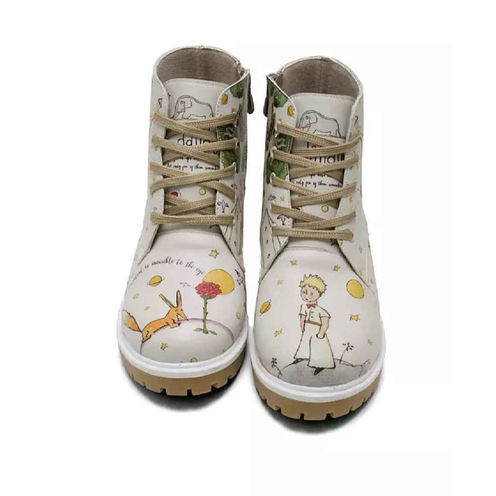 بوتات كاحل بطبعة جرافيتي للنساء – جلد صناعي