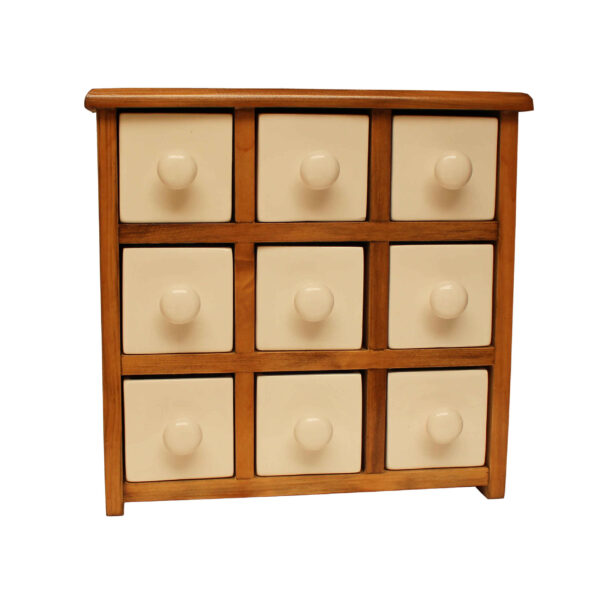 الصندوق اليدوي المصنوع من 8 أدراج سيراميكية مع صندوق خشبي