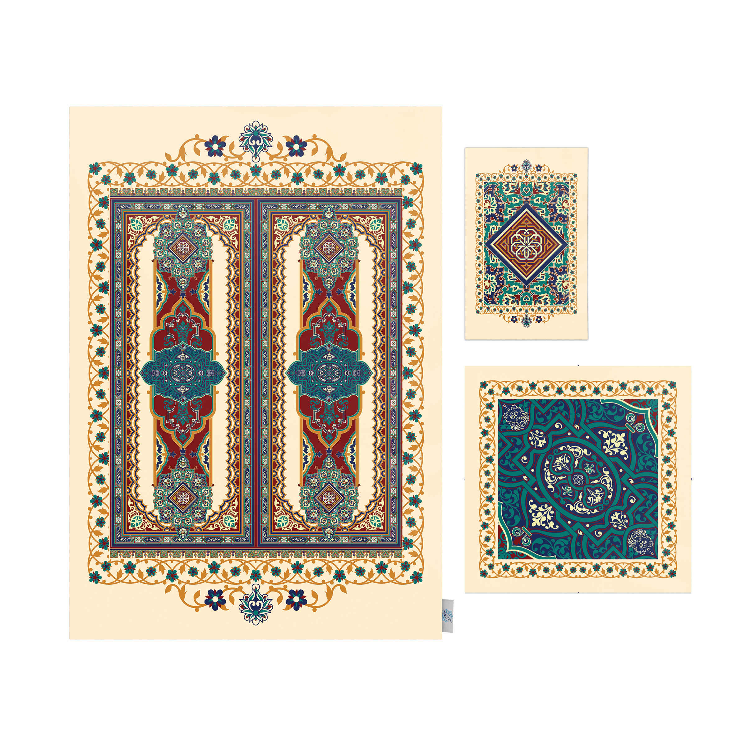 سجادة الصلاة الإسلامية المخملية الساجدة بتصميم الزهور